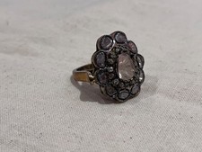 Polki Diamond Ring, Victorian Rose Cut 925 Silver Size Unknown