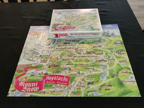 Selten 1989 Mount Snow Haystack Vermont 1000 Stck. White Mountain Karte Puzzle KOMPLETT