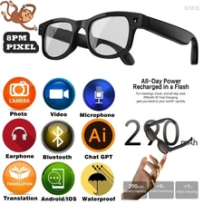 AI Smart Sunglasses Bluetooth5.0 Glasses Music Stereo Speaker Mic Calling