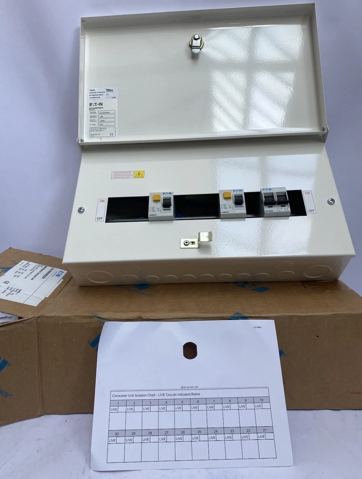 EATON MEM MEMERA EAS10H80H80DSB WAY METAL CONSUMER UNIT DUAL RCD 30MA 80A - Image 3 of 4