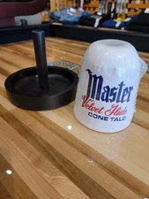 Tweeten Master Cone Billiard Talc Chalk with Black Wooden Bowl Holder