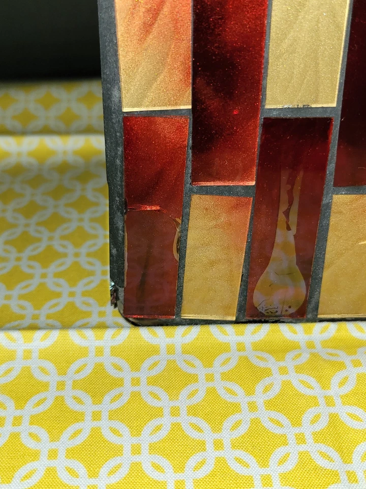 Red And Tan Mosaic Tile Vase. Have Some Cracks. - Image 3 of 4