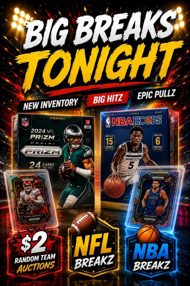 🚨 TONIGHT WE RIP! $2 TEAMZ + NFL BREAKZ + NEW INVENTORY