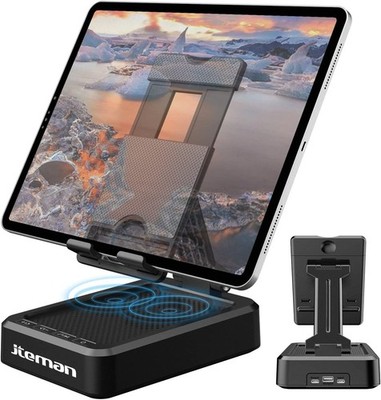 Jteman L33 3-in-1 Tablet Stand Bluetooth Speaker Charging Station Desktop Holder