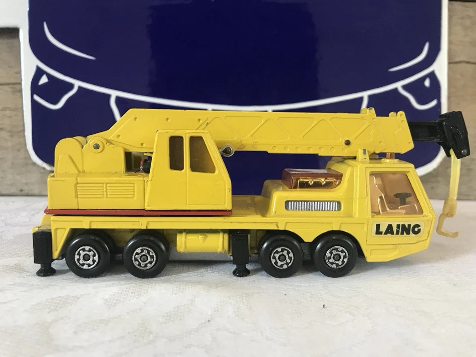 🪩Matchbox Super Kings Laing K-12 Grue Mobile Hercules Jaune En Métal (1974)🇫🇷 - Photo 3/4