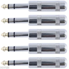 5 LOT PACK 1/4" inch TRS stereo male audio plug 6.3mm phone phono connector jack