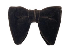 Vintage Brown Velvet Bow Tie 1970's Clip On Quality Made in USA Free Shipping