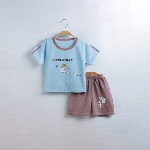 Kid's Summer Ice Porcelain Cotton Set Boys and Girls Pure Cotton Shorts - Picture 6 of 16