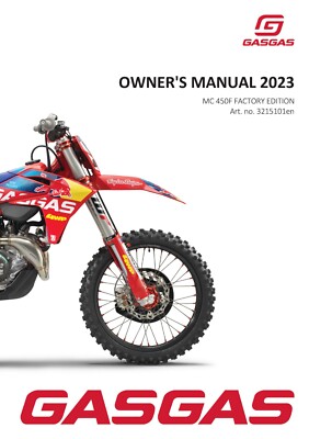GAS GAS GASGAS Owners Manual Book Guide 2023 MC 450F FACTORY EDITION US