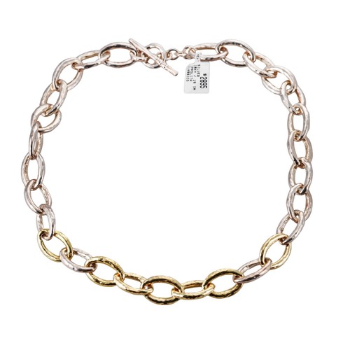 Ippolita Classico 18k Gold Sterling Silver Oval Link Toggle Necklace