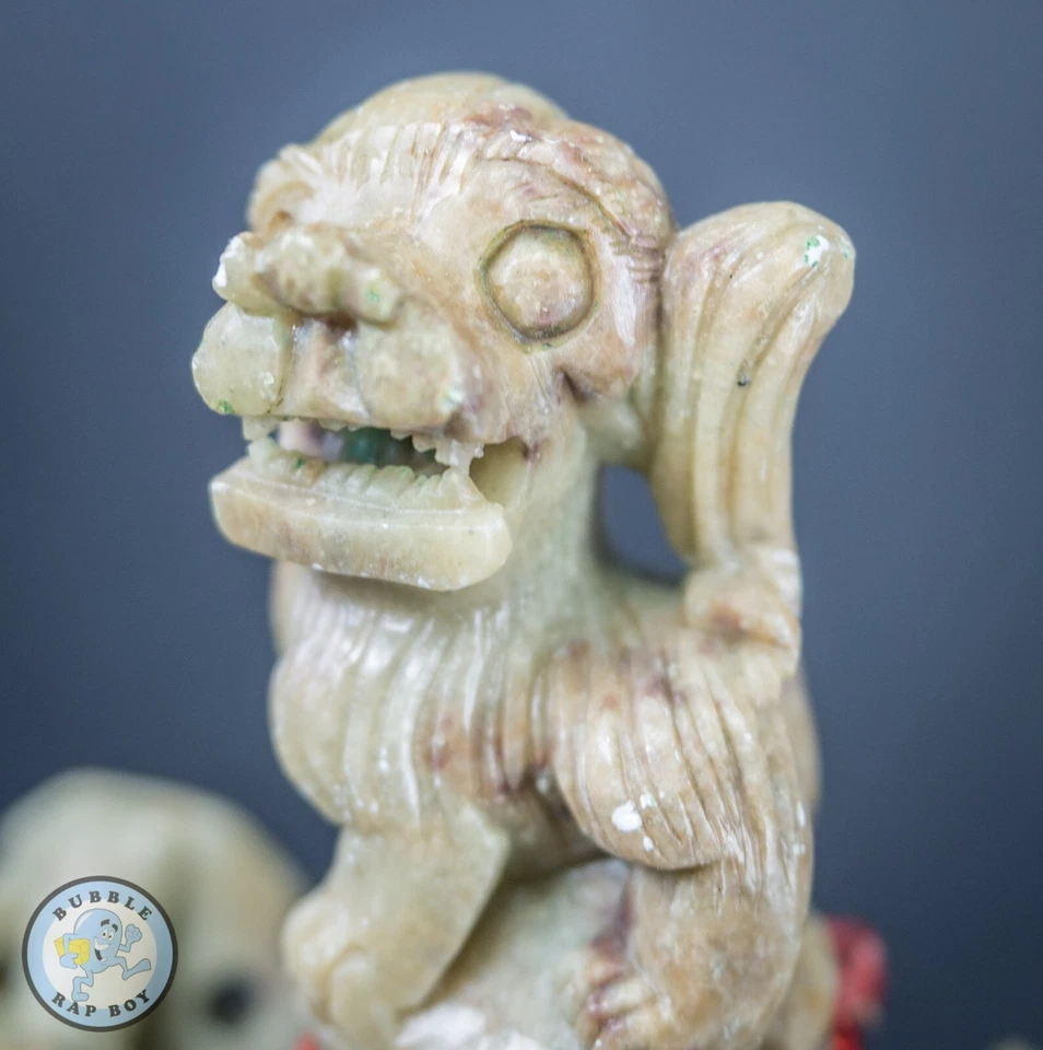 Jabonera tallada con nudo de jade feng shui chino Foo perros/leones Foto 3 de 4