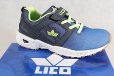 Lico Garçons Chaussures de Sport Plates à Lacets Baskets Bleu/Vert Neuf