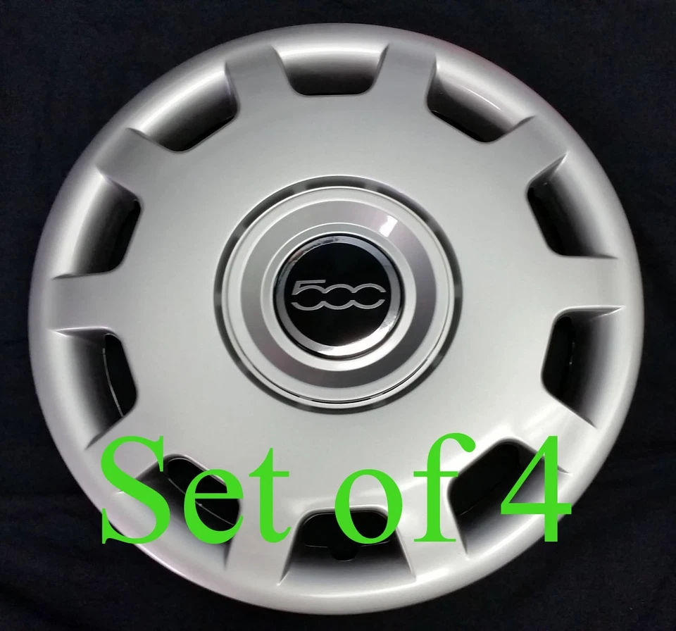 JUEGO (4 piezas) cubiertas de rueda para 500 2010-2016 POP Abarth 15" tapacubos llanta NUEVO Foto 2 de 4