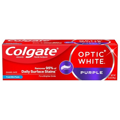 4.2 oz Colgate Optic White Purple Toothpaste for Teeth Whitening Teeth Whitening