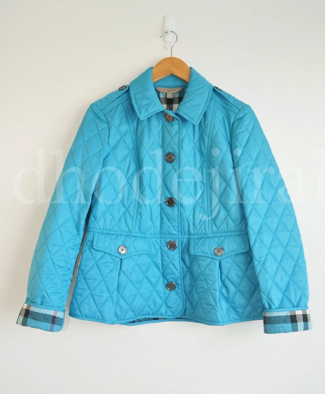 Burberry — $1675 Authentic BNWT BURBERRY Quilted Jacket Womens Medium IN Light Turquoise