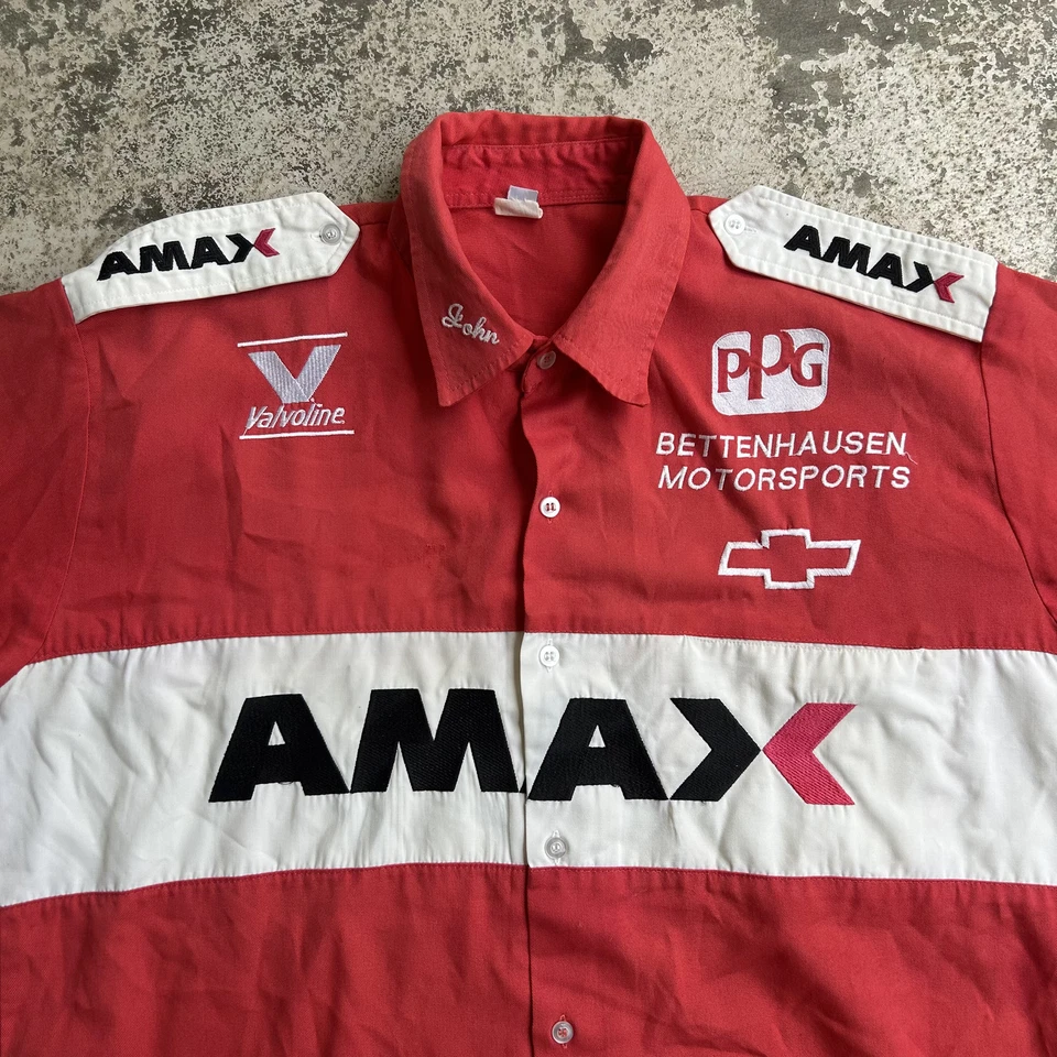 Vintage Simpson USA Work Shirt Men Large Red White Embroidered American Workwear - Image 3 of 4