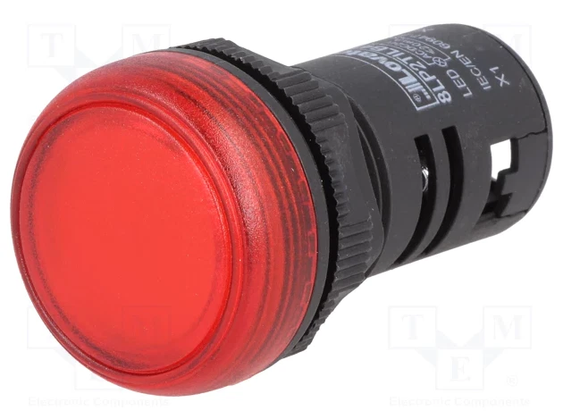 22mm Red 24V AC DC Pilot Panel Indicator Light For Control Panel