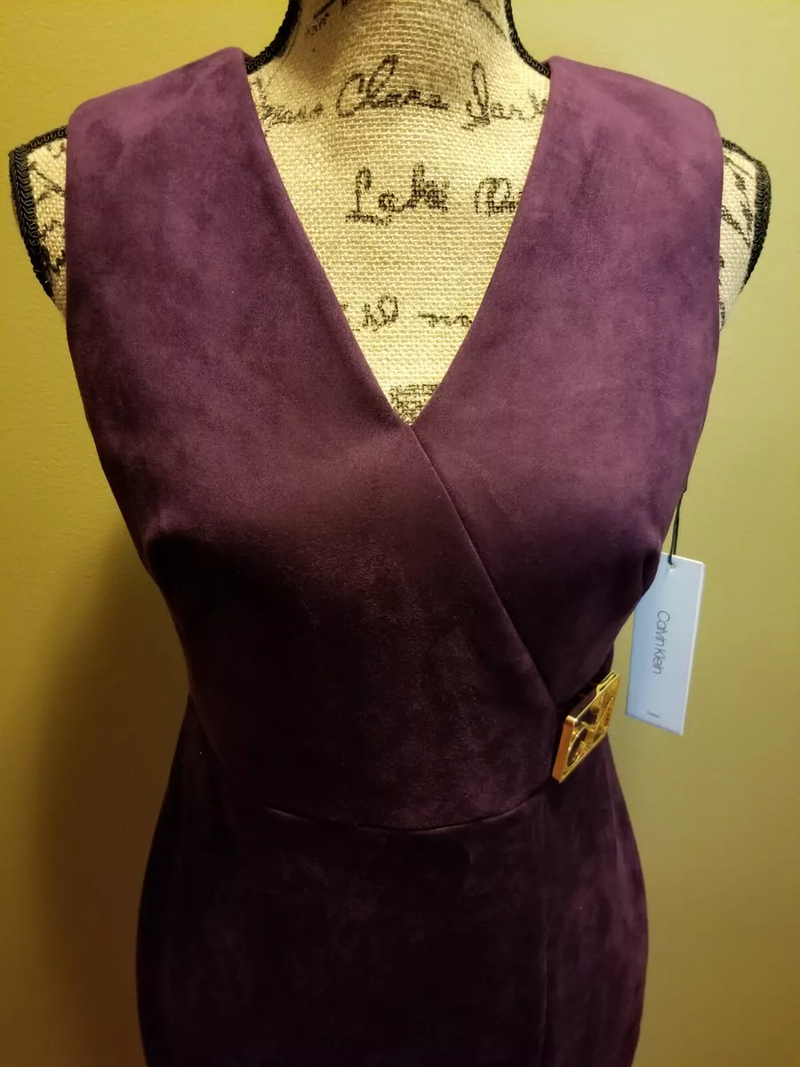 Calvin klein buckled sheath clearance dress