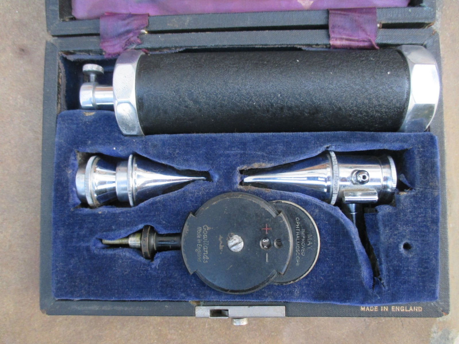 VINTAGE GOWLLANDS MAY OPTHALMOSCOPE OTOSCOPE DIAGNOSTIC SET MEDICAL