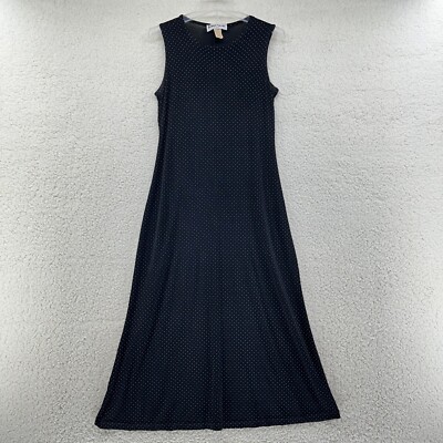 Ronni Nicole by Ouida Petite Black Gold Dot Sleeveless Long