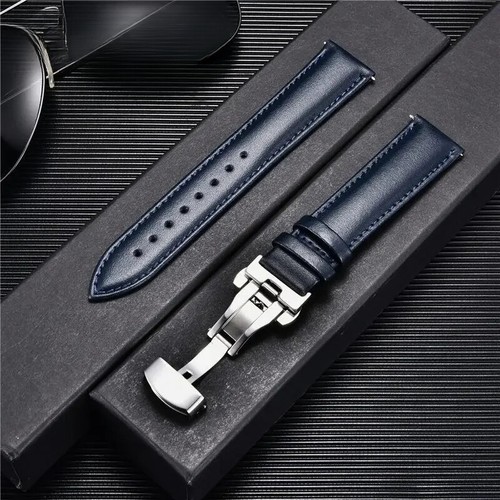 Correa de reloj de cuero suave con hebilla automática de acero inoxidable - Imagen 6 de 48