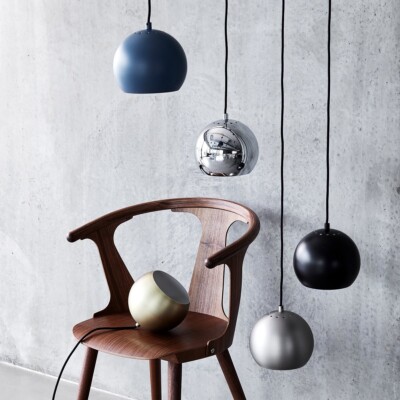 Original Danish FRANDSEN BALL PENDANT Matt Black  18cm E27 max 40W