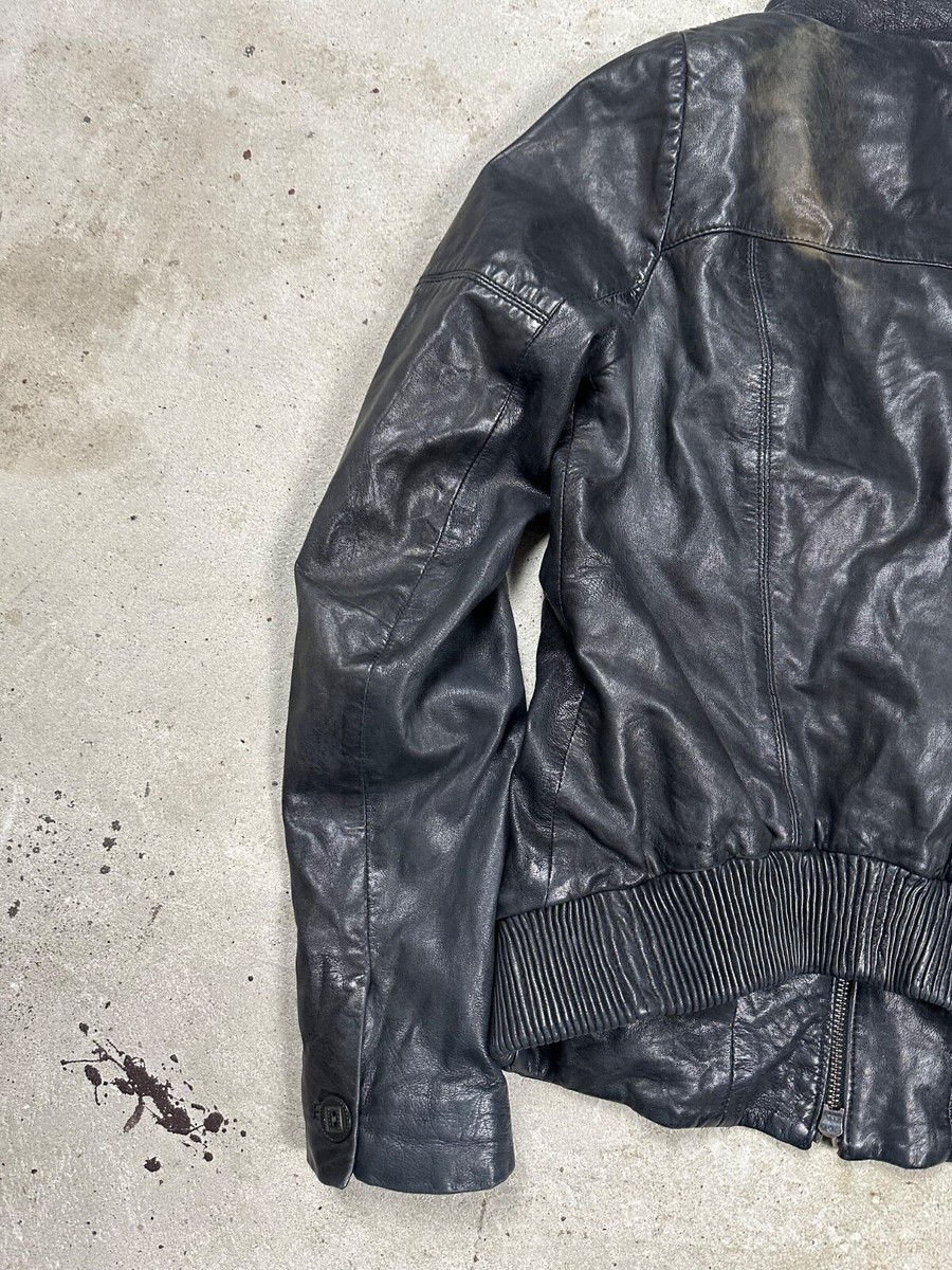 Vintage Y2K Black Leather Moto Biker Style Jacket Japanese archive