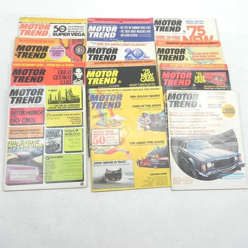 VINTAGE 1974 MOTOR TREND MAGAZINE FULL YEAR LOT OF 12 ISSUES PERFORMANCE RACE