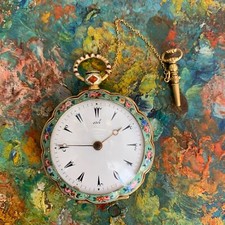 RARE LE ROY HORLOGER DU ROI A PARIS N° 29261 18K GOLD VERGE POCKET WATCH #5500