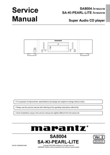 Service Manual-Anleitung für Marantz SA-8004  - Bild 1 von 1