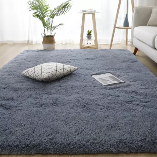 Super Soft Shaggy Rugs Anti-Slip Large Fluffy Rug Living Room Bedroom Carpet Mat - Picture 3 of 35