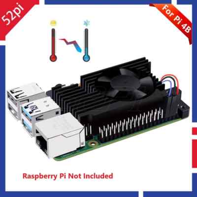 Armor Lite Heatsink with PWM Speed Control Fan for Raspberry Pi 4 Model B