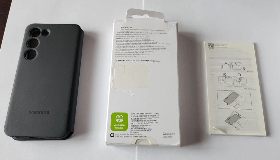 Unused Black Samsung S-View Wallet Case Galaxy S23 EF-ZS911 in Retail Packaging - Image 2 of 4