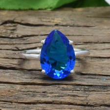 Incredible London Blue Topaz Gemstone 925 Sterling Silver Handmade Ring All Size