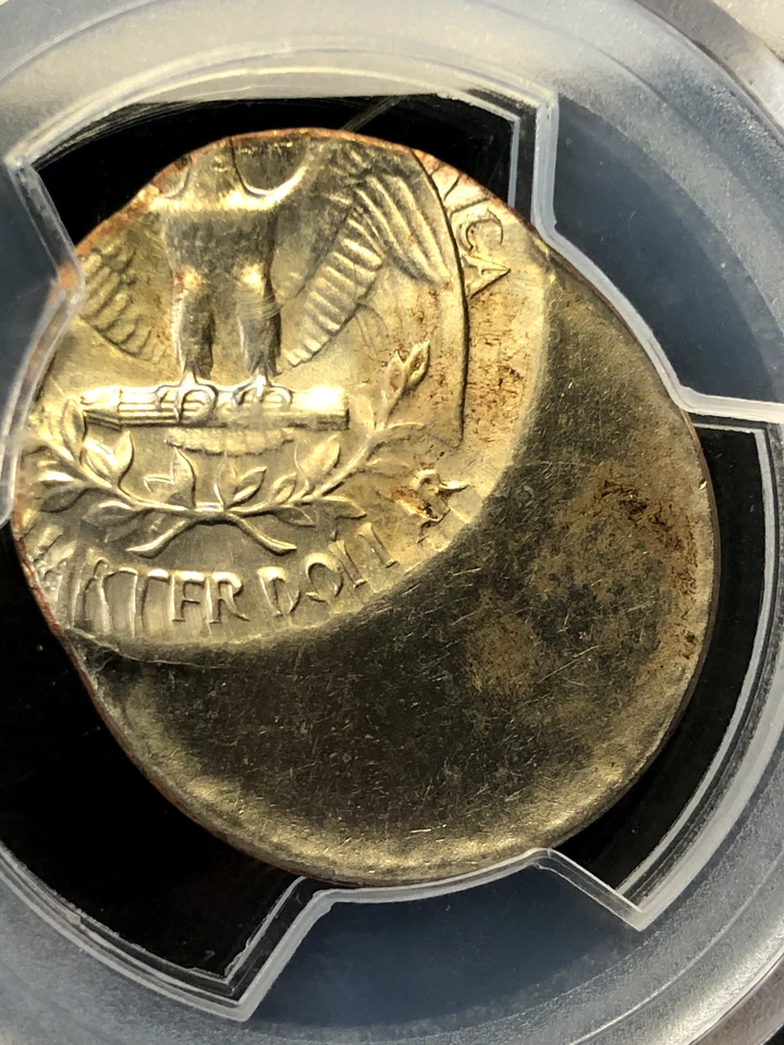 MINT ERROR PCGS MS63! 1965?(S) QUARTER STRUCK 40% OFF CENTER SF Mint Per Fred W. - Image 4 of 4