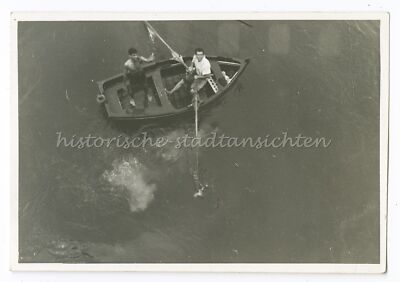 Two Men in Rowing Boat - Vintage Photo