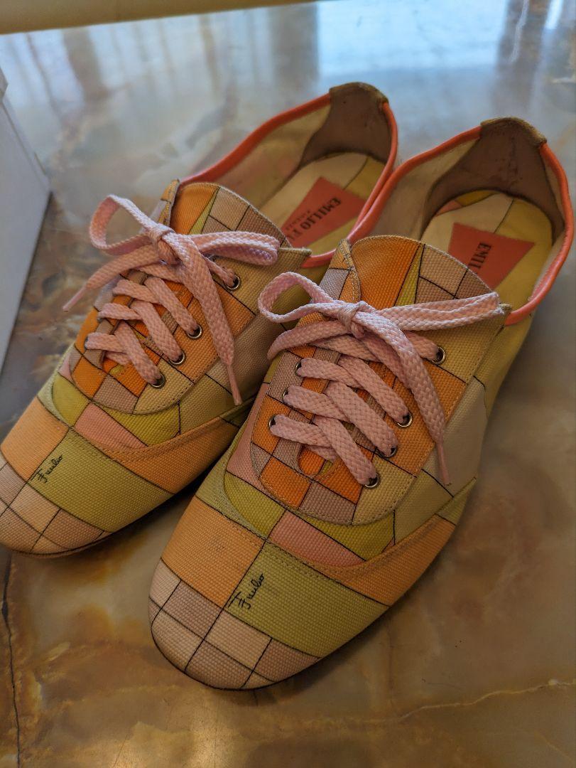 靴 EMILIOPUCCI Emilio Pucci City Up Ruffle Trainers Shoes Slip-On Sneakers