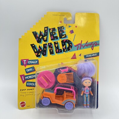 Vintage Mattel Wee Wild Things Doll & Accessories Zany Janey 1987 New