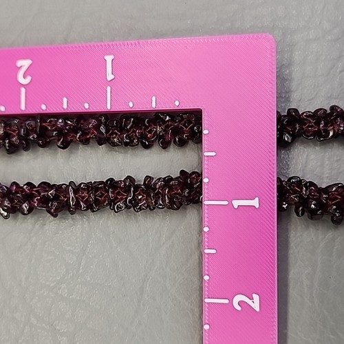 Vintage Granat Halskette Chip Perlen lila rot gewebt endlos 24" - Bild 10 von 10