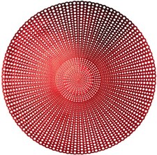 Set of Red Placemats Christmas Dinner 40cm Large Round Place Mats Cut-out Design
