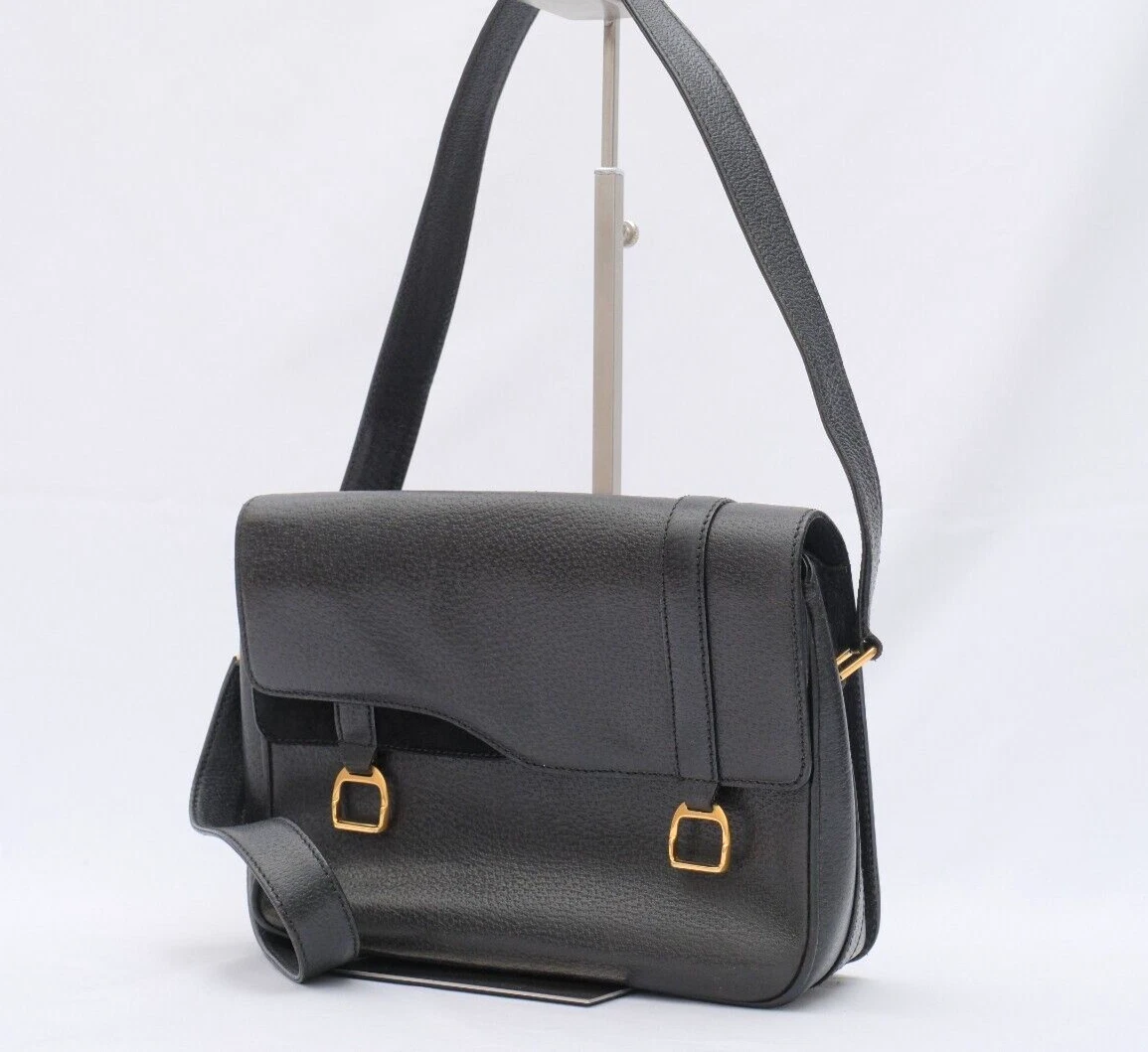 *RARE* sac bandoulière vintage Gucci sac à main cheval étrier cuir authentique