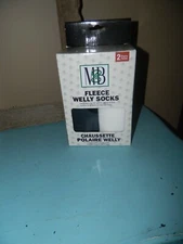 Moneysworth and Best ~ Fleece Welly Socks ~ Black & Creme ~M (W5-7)