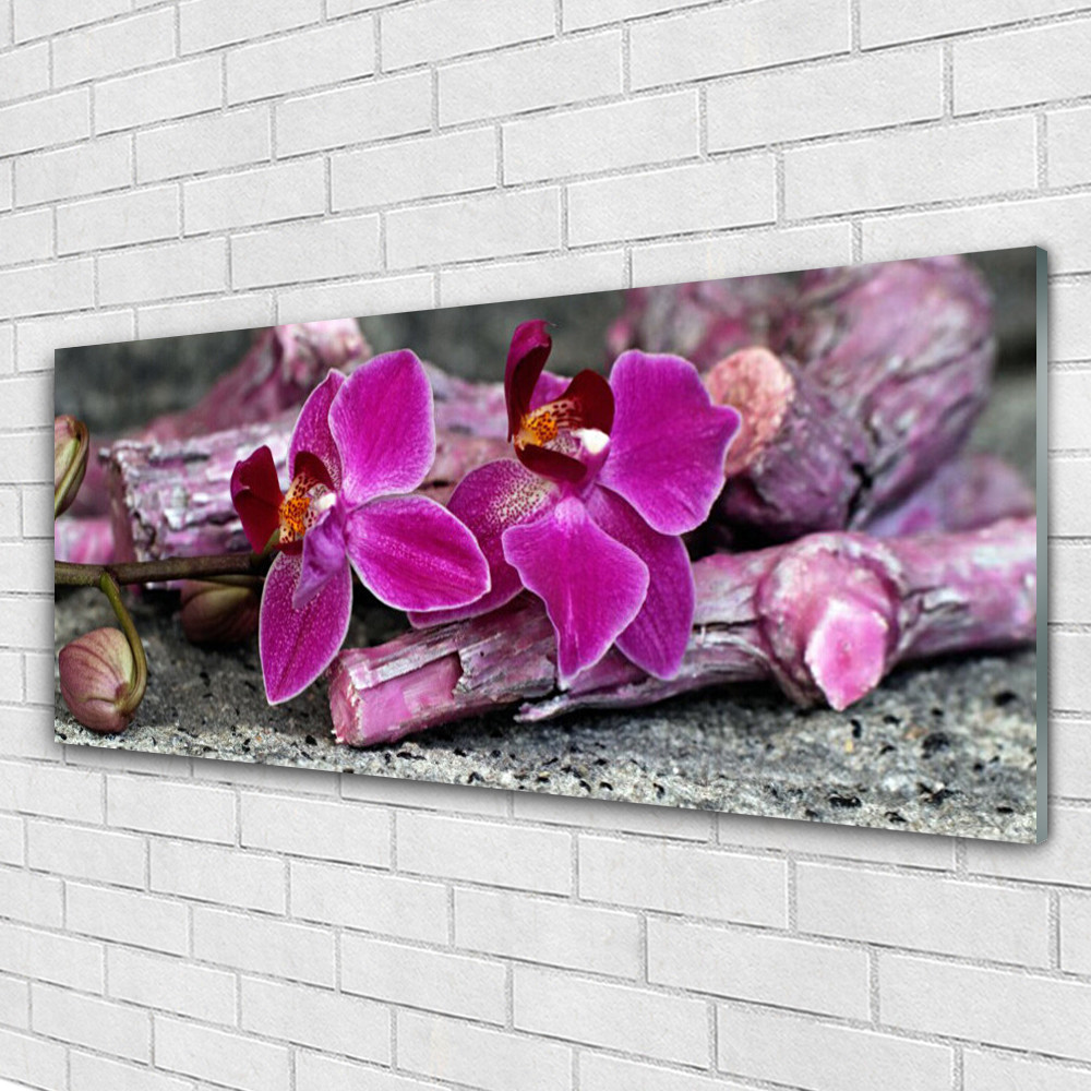 Tableau sur verre fleurs 125x50 cm la solution idéale pour illuminer un mur sombre