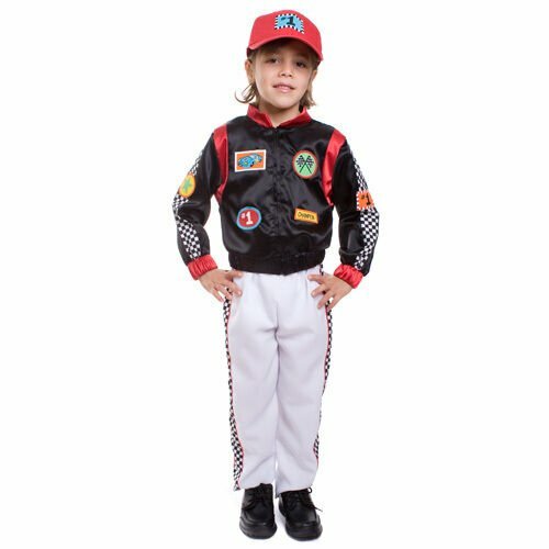 Race Car Driver Costume For Kids - Boys Racing Jacket Dress By Dress Up America - Afbeelding 1 van 1