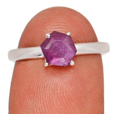 Seltener natürlicher Rubin Stalaktiten 925 Sterling Silber Ring Schmuck Gr.7 CR74596