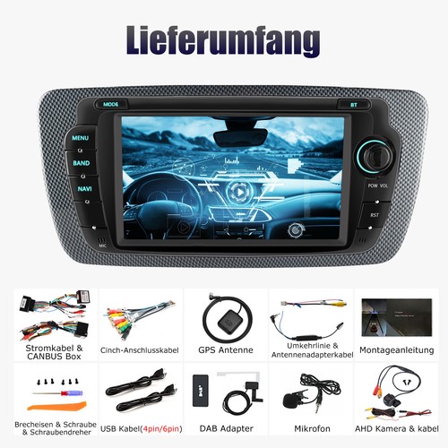 Für Seat Ibiza IV 6J 2009-2013 Android14 Carplay Autoradio GPS BT FM RDS DAB+Kam - Bild 14 von 14