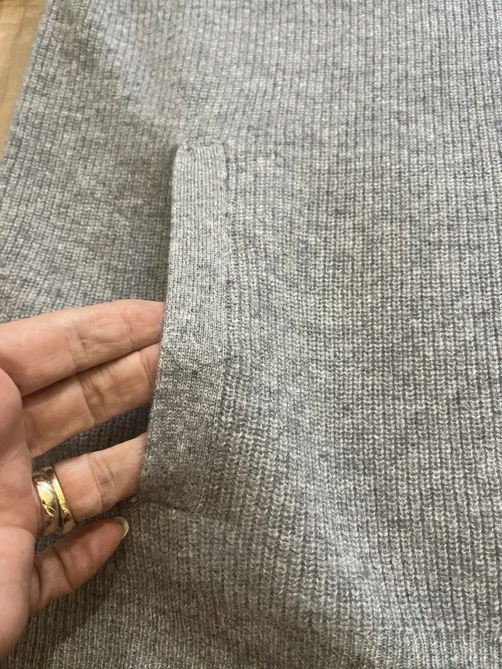 Cárdigan MAGASCHONI 100 % cachemir cremallera completa bolsillos tormenta brezo L $398 Foto 3 de 4