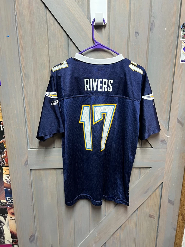 Camiseta deportiva Reebok NFL Players San Diego Chargers Philip Rivers #17 azul marino oscuro XL Foto 2 de 4