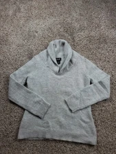 Vintage Rafaella Sweater Small Gray Angora Wool Blend Shawl Collar Pullover