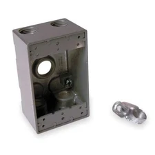 Weatherproof Electrical Box, 18.3 cu in, FSCC Box Type, 1 Gang, Aluminum,